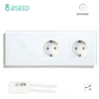 BSEED 1Gang 2Way затемнения светодиодный светильник переключатели с украшением в виде кристаллов с регулируемой яркостью настенные сенсорные выключатели беговой дорожке Дома ЕС Стандартный с двойными стенками, Мощность розетки 16A