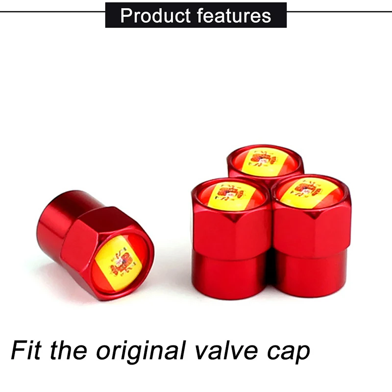 

New 4pc/set Car Tire Decoration Tire Cap Creative Red Mini Modified Wheel Tire Valve Cap