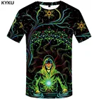 Футболка мужская с психоделическим принтом KYKU, брендовая тенниска с принтом Галактики, Повседневная разноцветная одежда в стиле аниме, Готическая футболка с 3d принтом