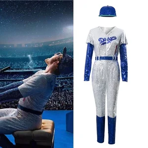 movie rocketman cosplay costume elton john baseball sequins uniform cap jumpsuit outfit adult men halloween costumes free global shipping