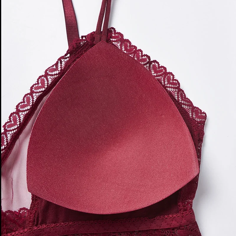 

Sexy Lingerie Women Lace Bralette Fashion Wireless Bra 3/4 Cup Brassiere Detachable Pad Bra