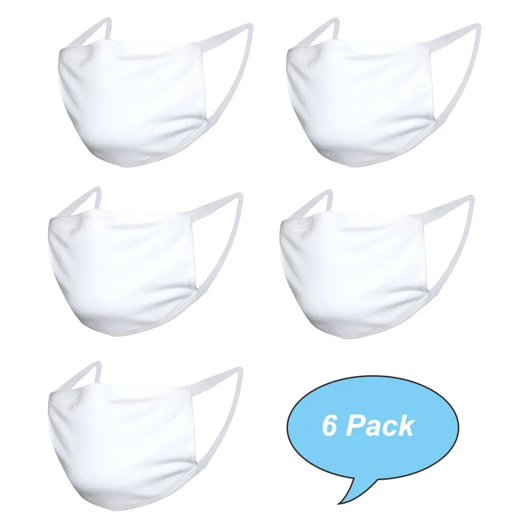 Детский черный шарф для лица 6 шт. однотонный черно белый пыленепроницаемый