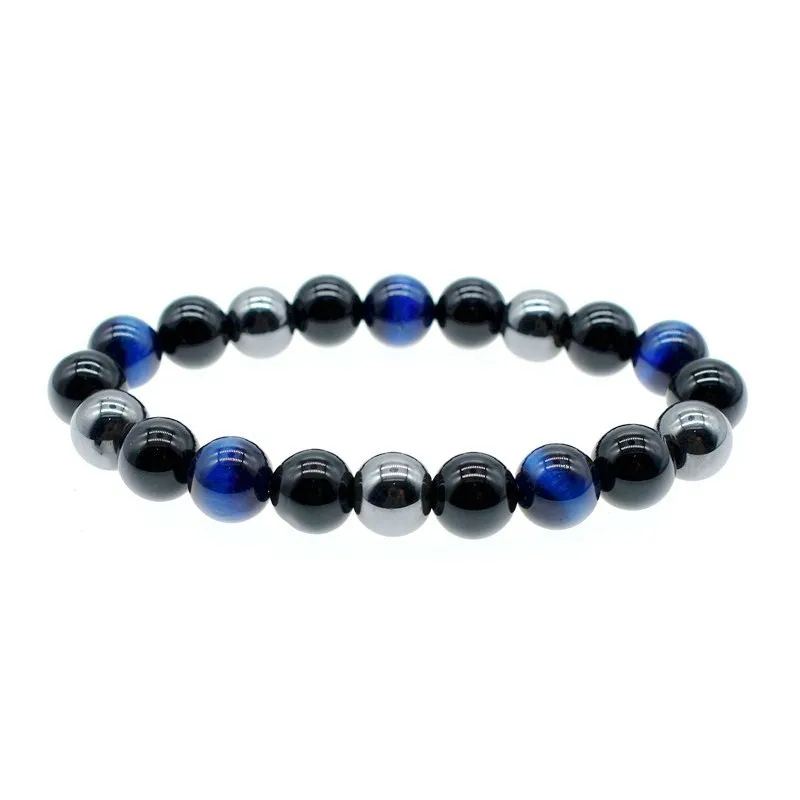 8 мм натуральный синий тигр камень Желтый Тигр браслет ювелирные украшения для