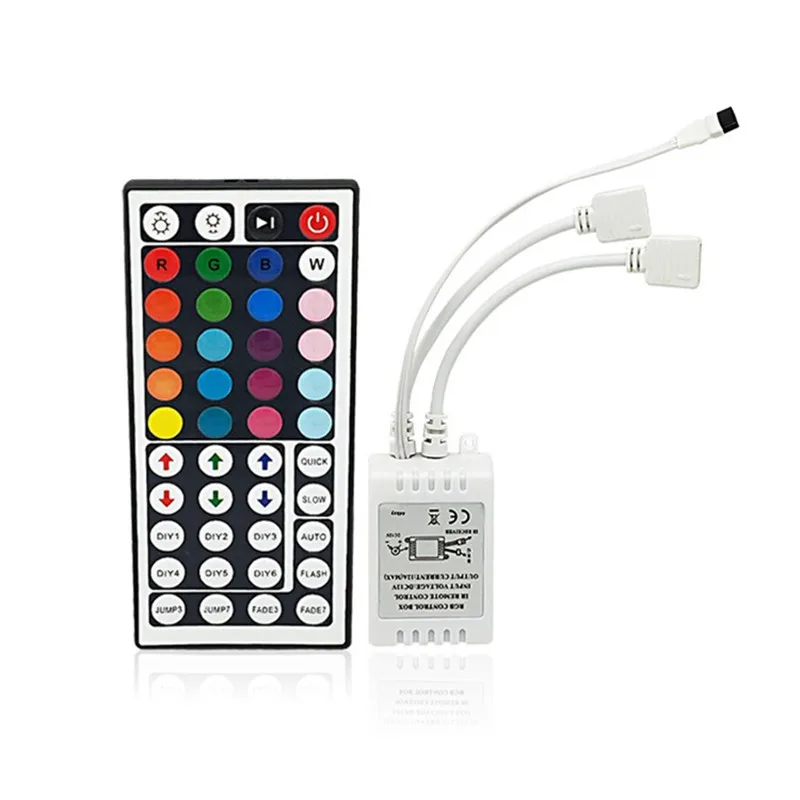 

44keys IR Remote Controller Box Dimmer RGB Controller For 5050 3528 LED strip DC 5-24V Double Door Output