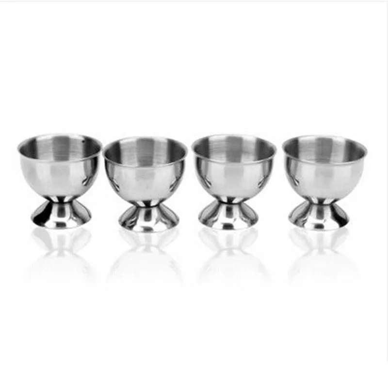 

4Pcs Stainless Steel Boiled Egg Cups Stand Rack Eggs Hotel Poached Holder Egg Holder Kitchen Breakfast Egg Tray Small Wine Glass