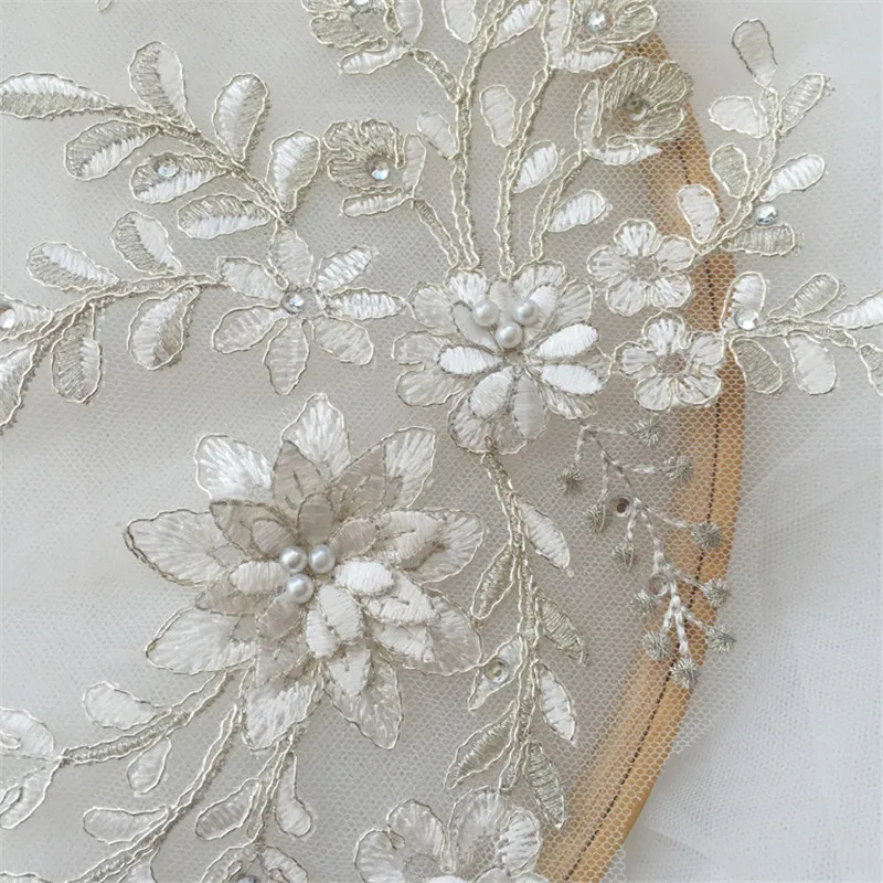 1Pair/2pcs Contrast Color New Metal Wire Cord Lace Pair Flower Patch DIY Wedding Dress Children's Clothing Dance BD0798 | Дом и сад
