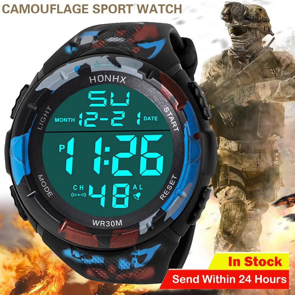 Мужские военные часы Reloj Led цифровые спортивные наручные мужской подарок
