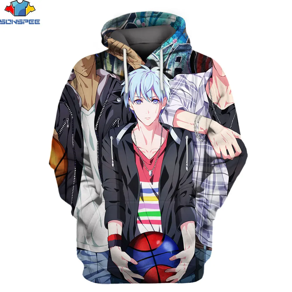 

SONSPEE Hot Anime High School Kuroko's Basketball Hoodie 3D Printed Hip-Hop Harajuku Top Long Sleeve Plus Oversize Clothing Tops