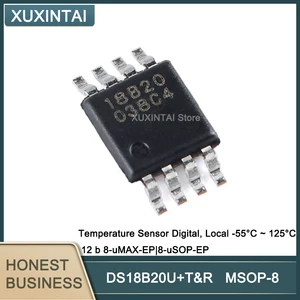 10Pcs/Lot DS18B20U+T&R DS18B20U Temperature Sensor Digital, Local -55°C ~ 125°C 12 b 8-uMAX-EP|8-uSOP-EP