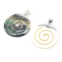 exquisite round shell pendant charms women party gift natural shell pendant for making diy jewelry necklace size 45x45mm