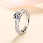 Кольцо из серебра 925 пробы с бриллиантами диаметром 1 карат