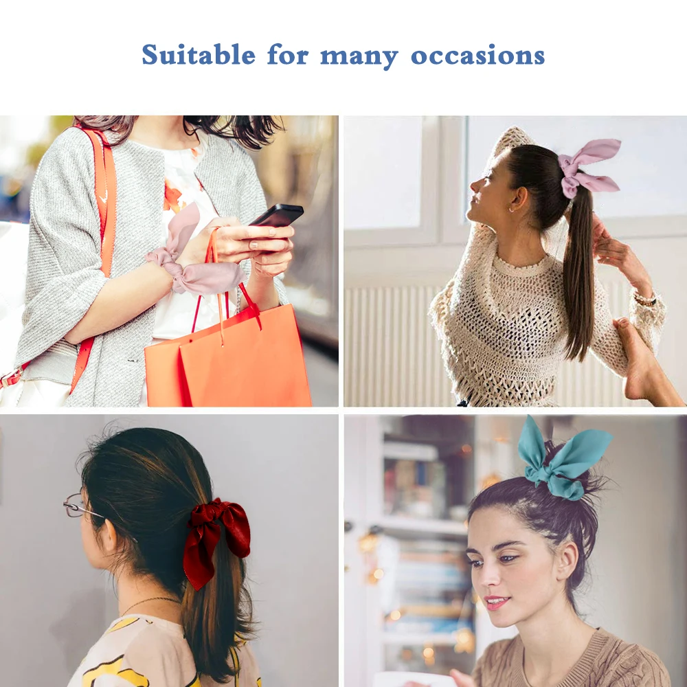 Резинки для волос с бантом женские мягкие шелковые дизайнерские Завязки