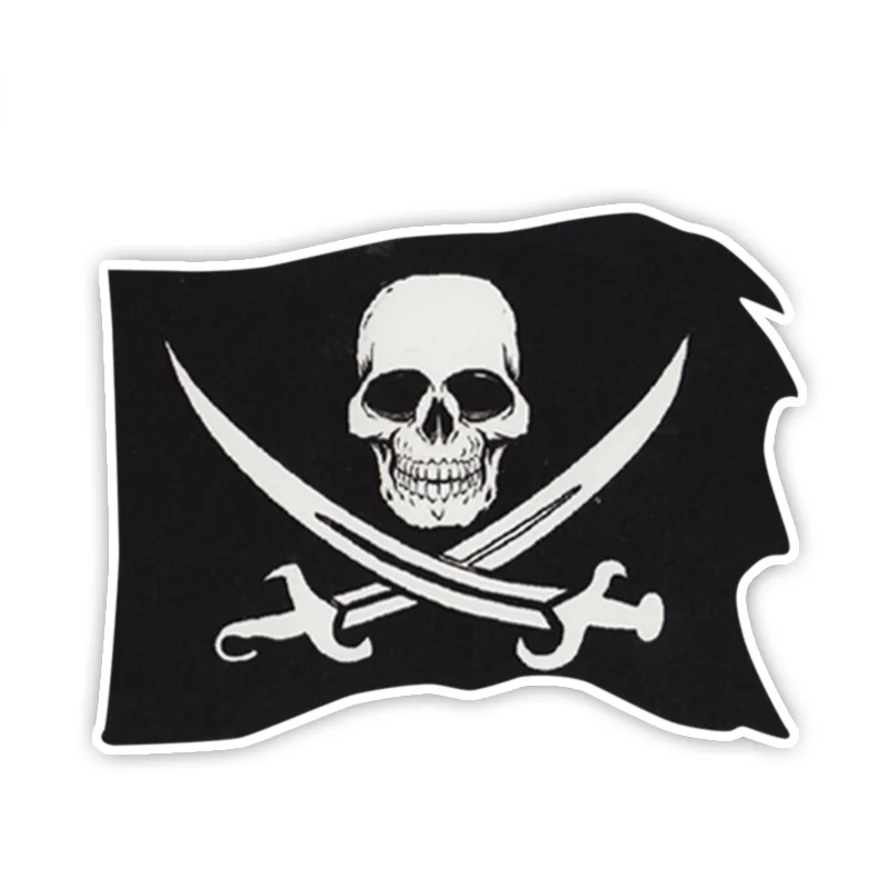 

Cute For Bumper Stickers PIRATE FLAG Skull and Crossbones Swords Funny Sticker Car Truck Window Accessories KK13*10cm