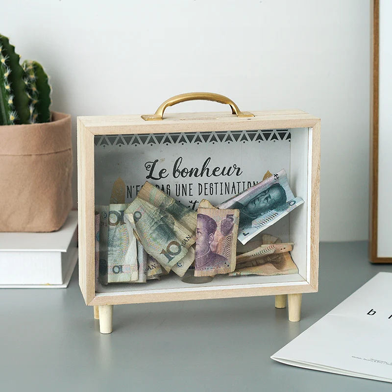 Металлическая ручка онлайн знаменитая Копилка деревянная рука сильные