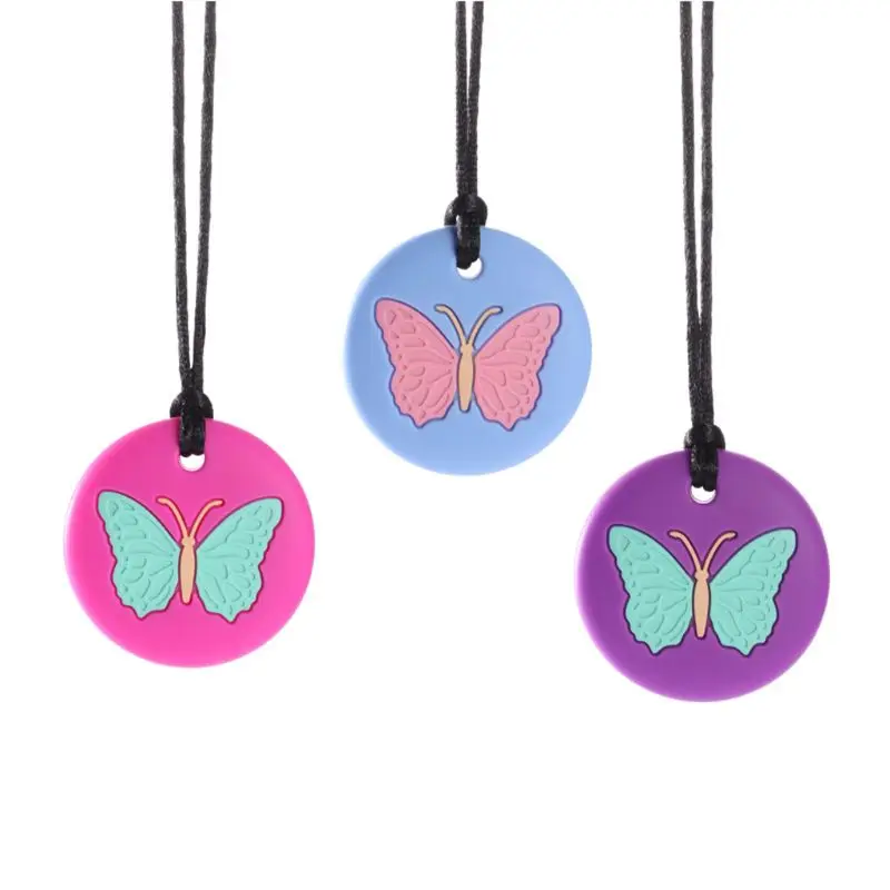 Collar masticable de silicona para ni&ntilde;os, mordedor sensorial con autismo, TDAH, tubos de dentici&oacute;n-1