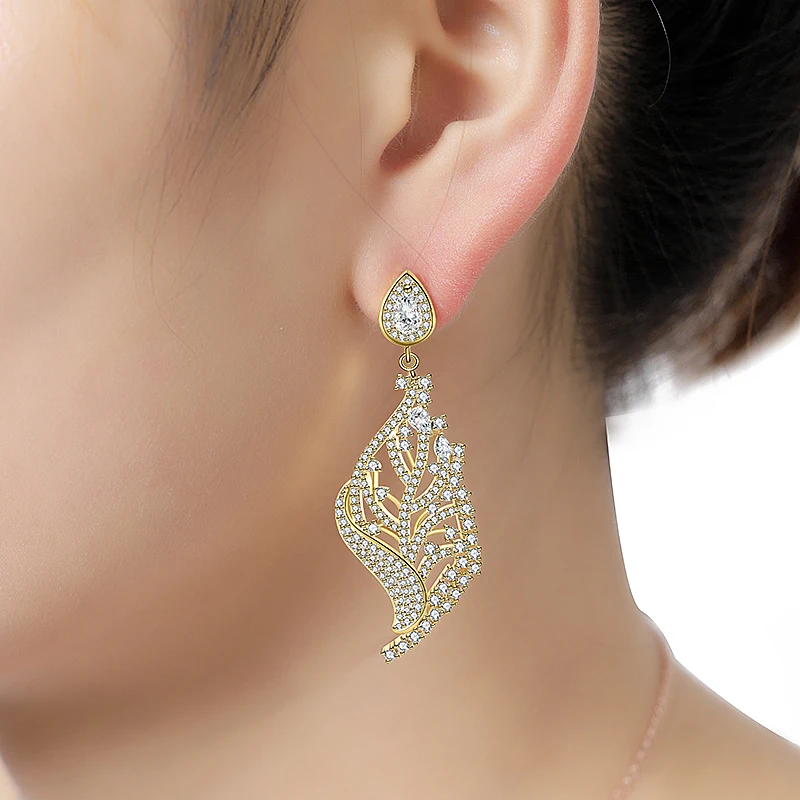 

Женские серьги-гвоздики с кристаллами от лучшего бренда Zhijia, серьги для вечеринок, ювелирные изделия для платья, подарки