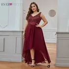 Женское вечернее платье с блестками и V-образным вырезом, без рукавов, размера плюс, EP00410