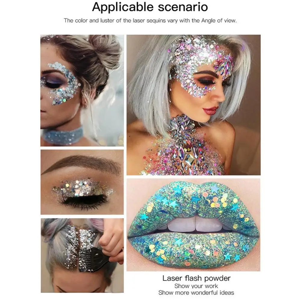 Блестки для глаз ногтей волос тела лица блестящий гель искусство блестящее