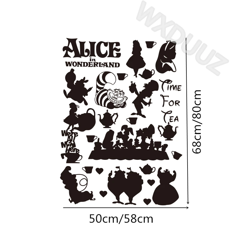 

Disney Alice in Wonderland Art Cartoon Home Decor Wall Vinyl Sticker Decal Anime Manga Quote Nursery for kids rooms Poster