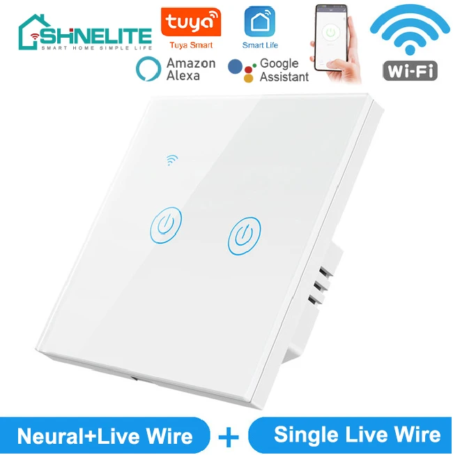 

Wi-Fi сенсорный экран стекло сенсорный настенный выключатель светильник стандарта ЕС, США, Великобритании, 2 комплекта, 220V приложение Smart Life та...