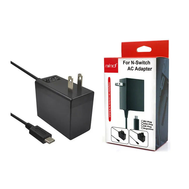 20 шт 1,5 м 5V-1A 15V-2.6A адаптер для быстрой зарядки для Nintendo переключатель игровой консоли AC зарядное устройство адаптер ЕС/США разъем питания
