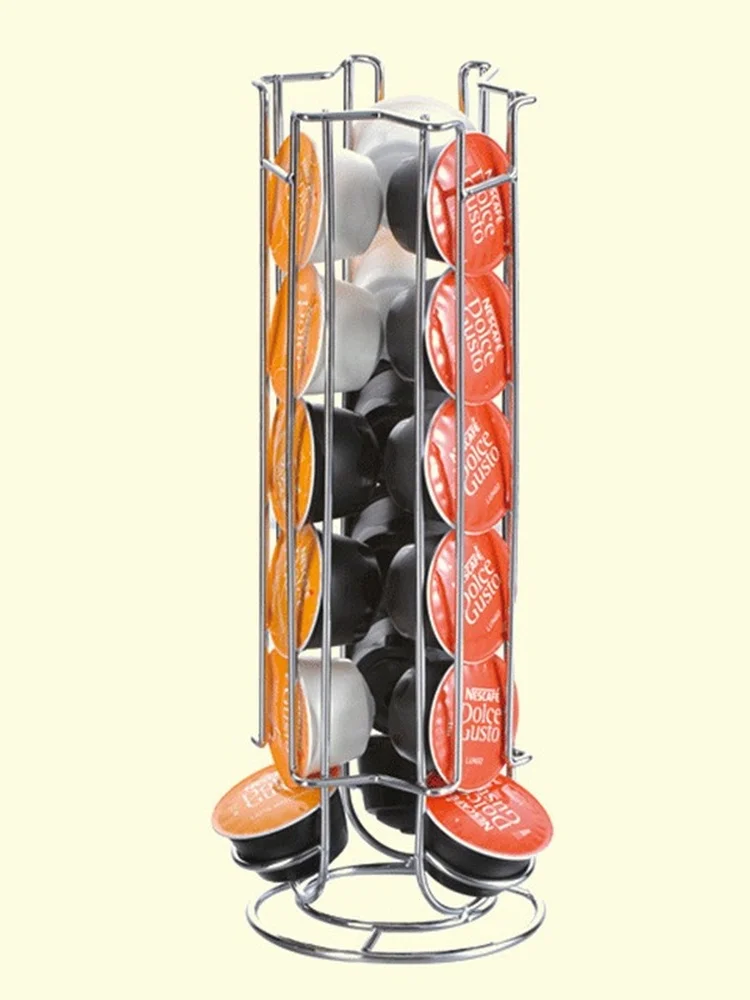 

New Metal Coffee Pods Holder Iron Chrome Plating Stand Capsule Storage Rack Dolce Gusto Free Shipping