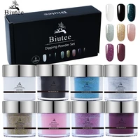 biutee 8colors10ml dipping nail powder set gradient acrylic dip powders glitter decoration lasting than uv gel without lamp cure