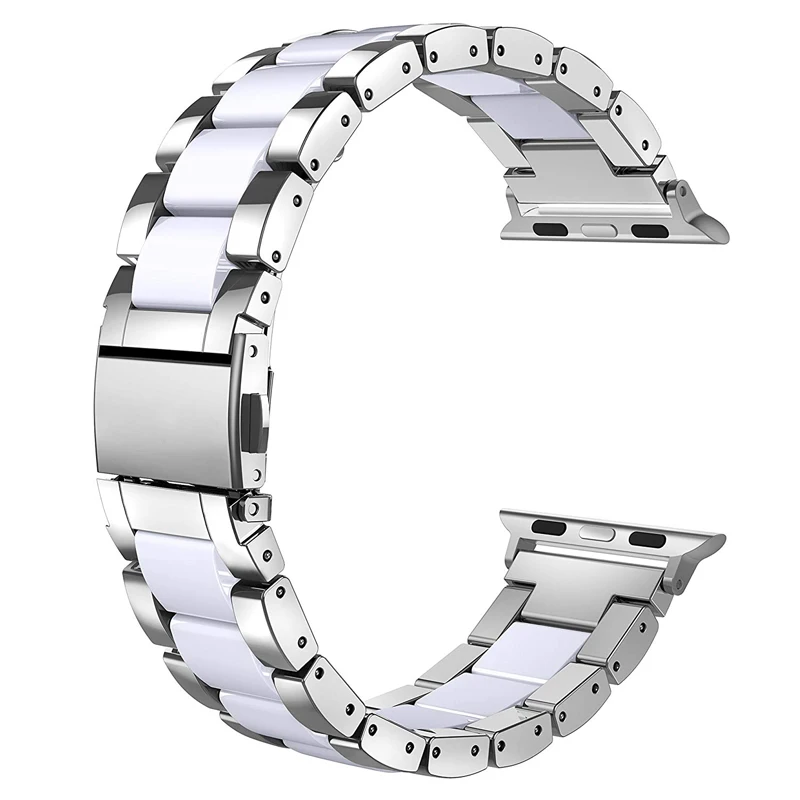 Ремешок керамический для Apple Watch Band 42 мм 38 44 40 роскошный браслет из нержавеющей