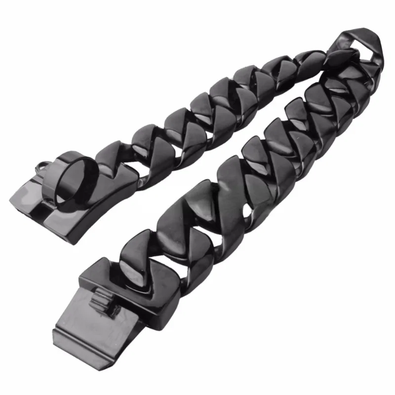 

Pet product 30mm big strong stainless steel high quality black dog choke chain collars