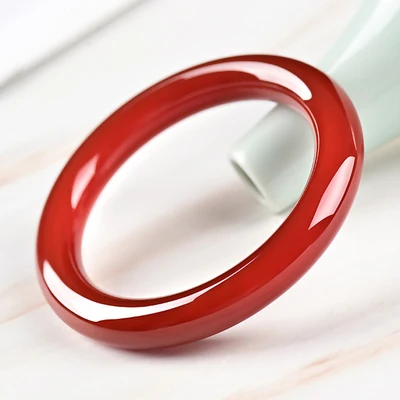 

zheru jewelry natural red round agate chalcedony 54-64mm bracelet elegant princess jewelry gift best mother for girlfriend