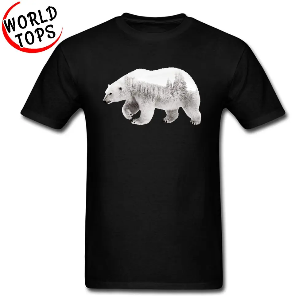 Cheap Simple Style Europe T-Shirt 100% Cotton Iceberg Starvation Polar Bear Printed Tee Shirts Crew Neck Top Quality Sweatshirt