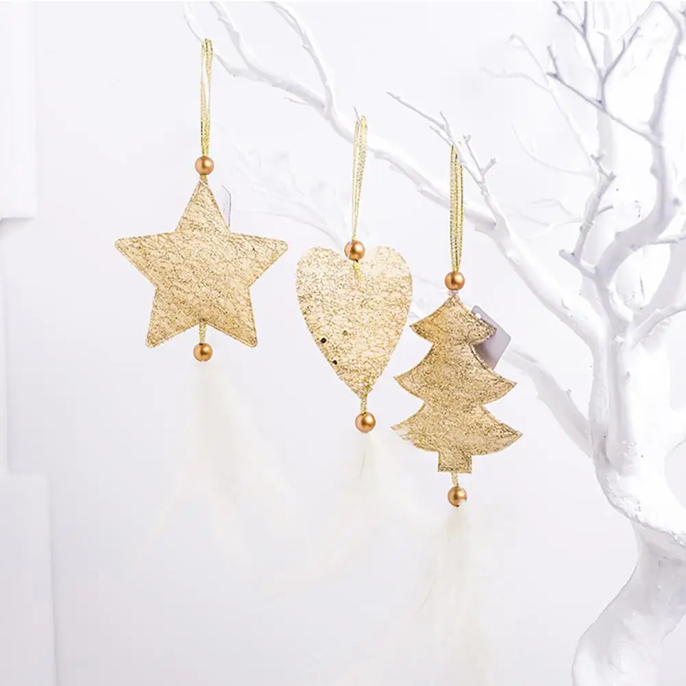 

New Year 2022 1PC 2D 3D Christmas Ornament Wooden Hanging Pendants Star Xmas Tree Bell Christmas Decorations For Home Navidad