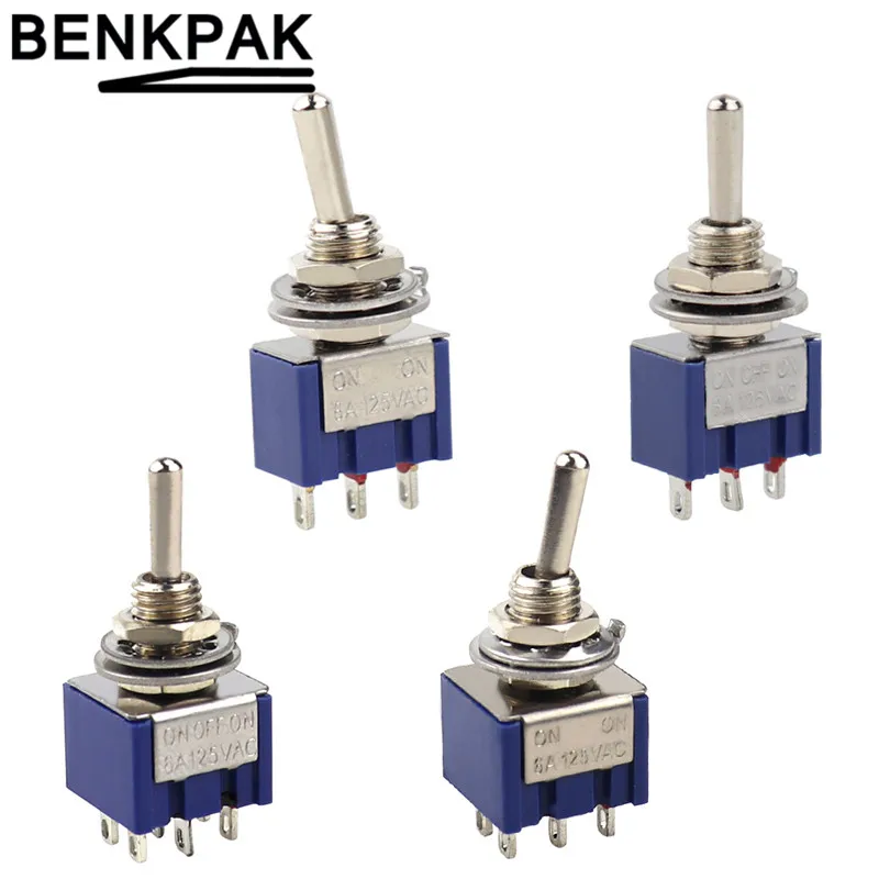 Миниатюрный переключатель однополюсный с двумя дисками ВКЛ./ВЫКЛ. 6 мм креплением