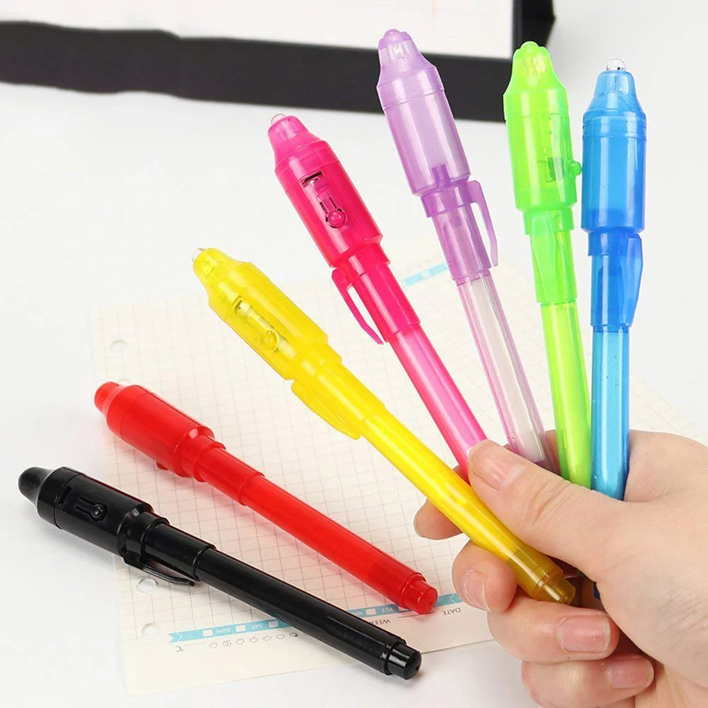 

14Pcs Pen UV Light Secret Message Invisible Ink Pen Counterfeit Money Bill Detector Multi Function Pen