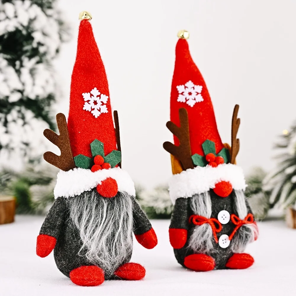 

Christmas Decorations, 28cm Creative Antlers Faceless Dwarf Doll, DIY Home Decoration, 2022 New Year's Items, Children's Gifts,