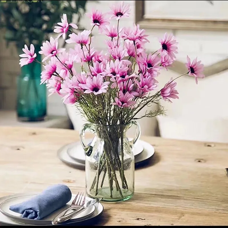 1 букет с 5 головками искусственная ромашка шелковые цветы Свадебный декор