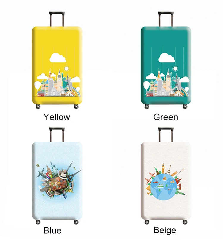 Mihawk багажные защитные чехлы эластичная пыль утолщаются мультфильм город изображение водонепроницаемый чемодан пыленепроницаемый мешок аксессуары вещи