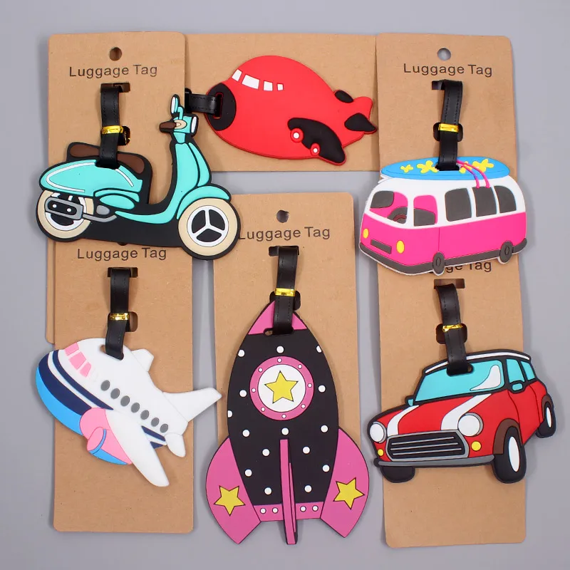 Creative Plane & Car Luggage Travel Accessories Tag Silica Gel Suitcase ID Addres Holder Baggage Boarding Tag Portable Label