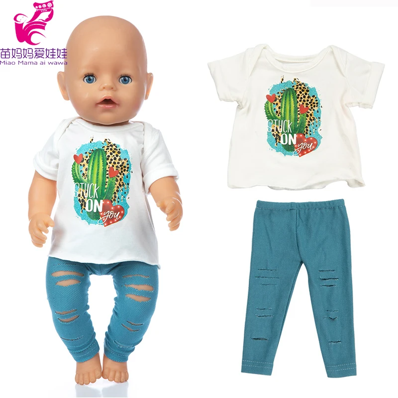 18-дюймовая кукольная одежда для девочек розовая синяя с шапкой штаны 45 см Детская