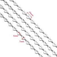 1pcs stainless steel heart chains in bulk diy necklaces findings bracelet making accessories jewelry components anklets