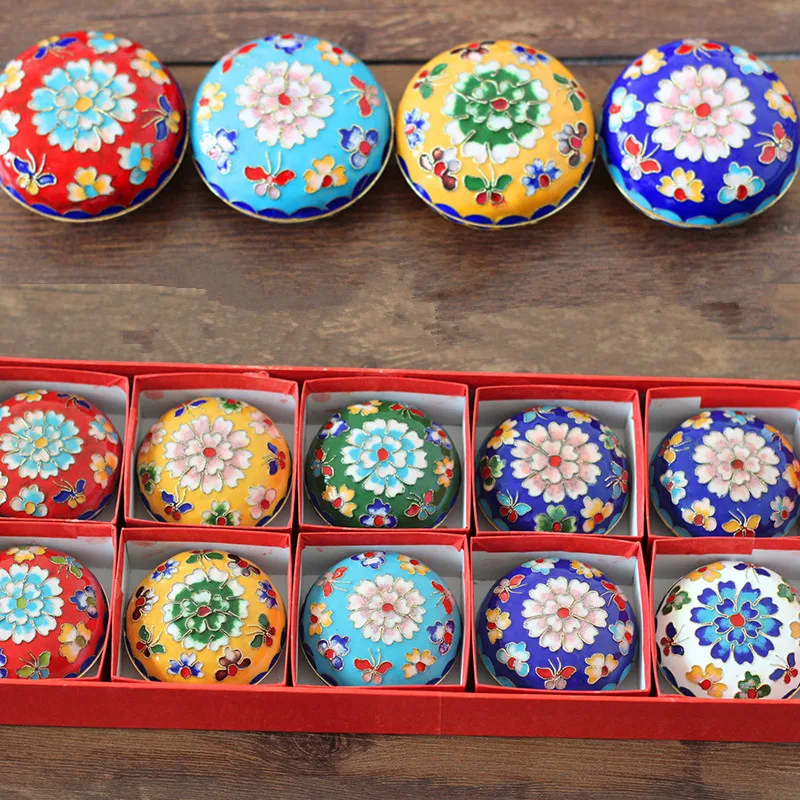 Оптовая продажа 10 шт. шкатулка для украшений из перегородчатой эмали ручной