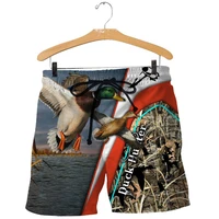 summer casual mens shorts beautiful duck hunting 3d printing unisex belt pants fashionable and comfortable stretch pants 650