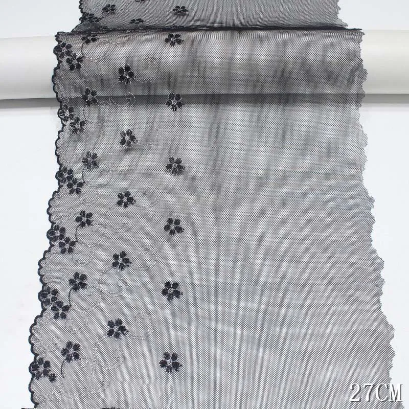 

2 ярда, винтажная Цветочная вышивка, кружевная отделка, черная сетчатая ткань, край для бюстгальтера, одежды, нижнего белья, швейная ткань, от...