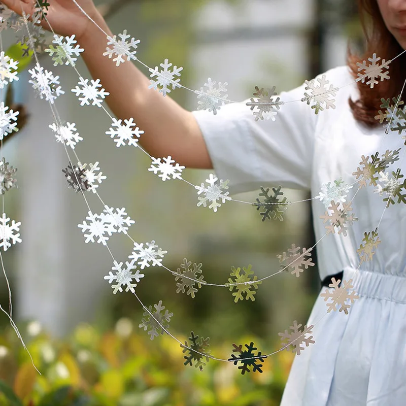 

Christmas Decorations for Home 4M Twinkle Star Snowflake Paper Garlands Pendant New Year 2021 Decor Noel Navidad Ornaments Kerst