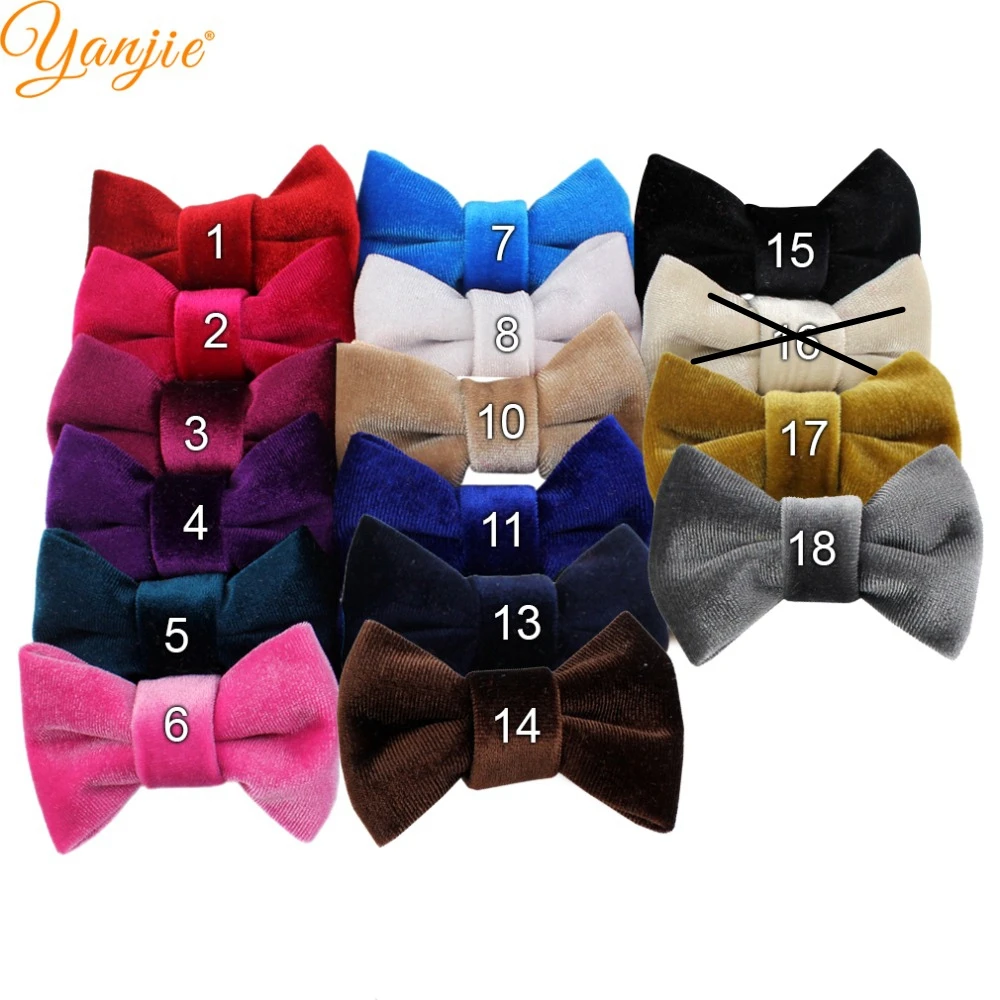 10 шт./лот 3 ''мини бархатные заколки для волос с бантом девочек однотонная