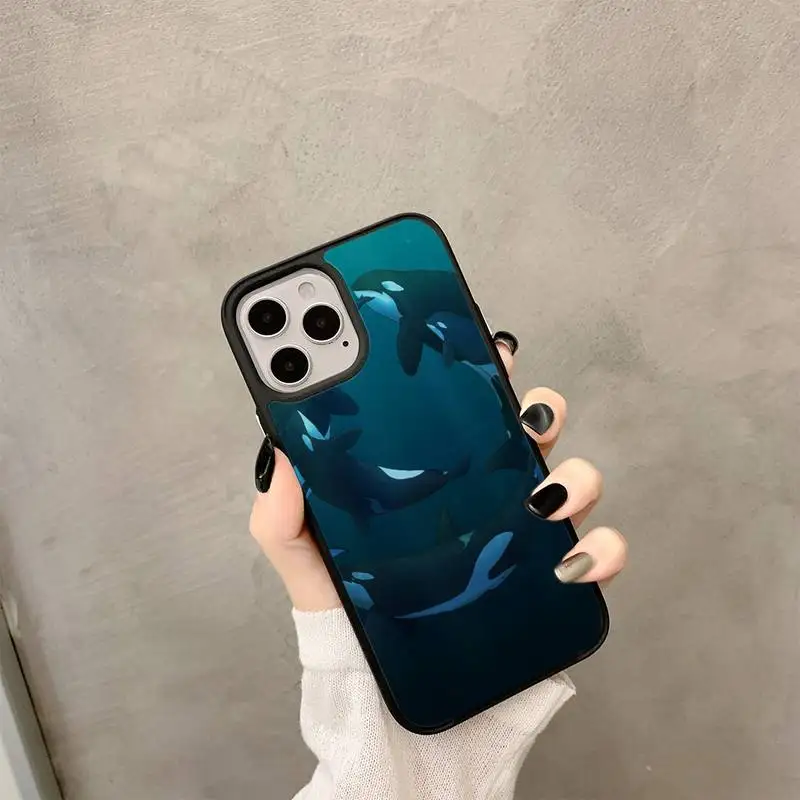 

Killer Whale Animal Phone PC&TPU Case For iPhone6 7 8 x 11 12Cover Fundas Coque