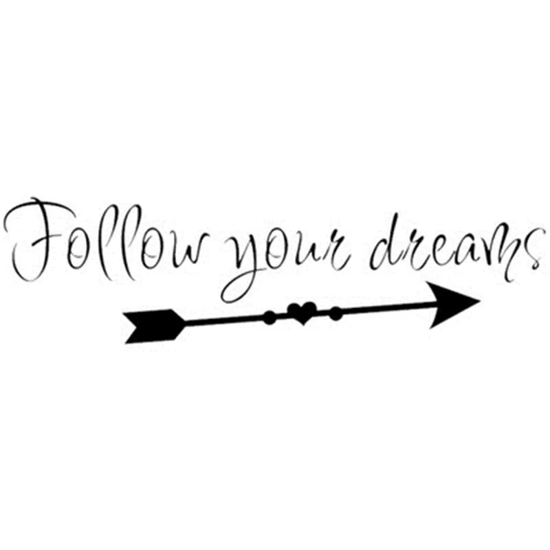 Follow Your Dreams Inspirational Quotes Wall Sticker For Kids Room Nordic Arrow Living Bedroom Phrases Decals Mural | Дом и сад