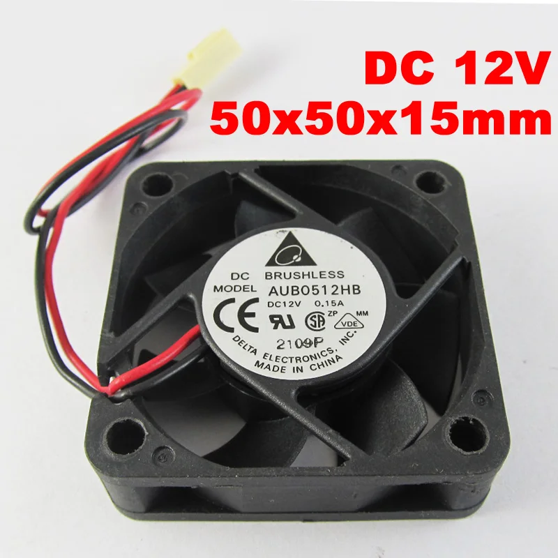 Разъем Delta AUB0512HB, 50x50x15 мм, 5015, 12 В постоянного тока, 2510 А, бесщеточный вентилятор, 2-контактный разъем, 1 шт.