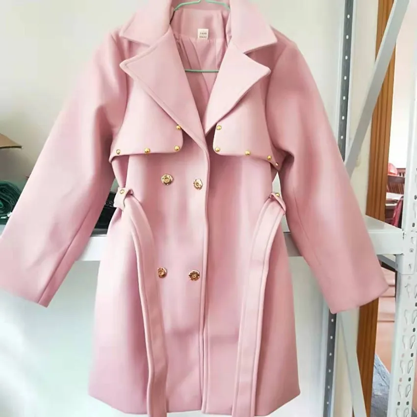 

Winter baby girl woolen Outwear Kids Wool Coat Thick Girl Snowsuit kids Blendsrivets Children Clothes