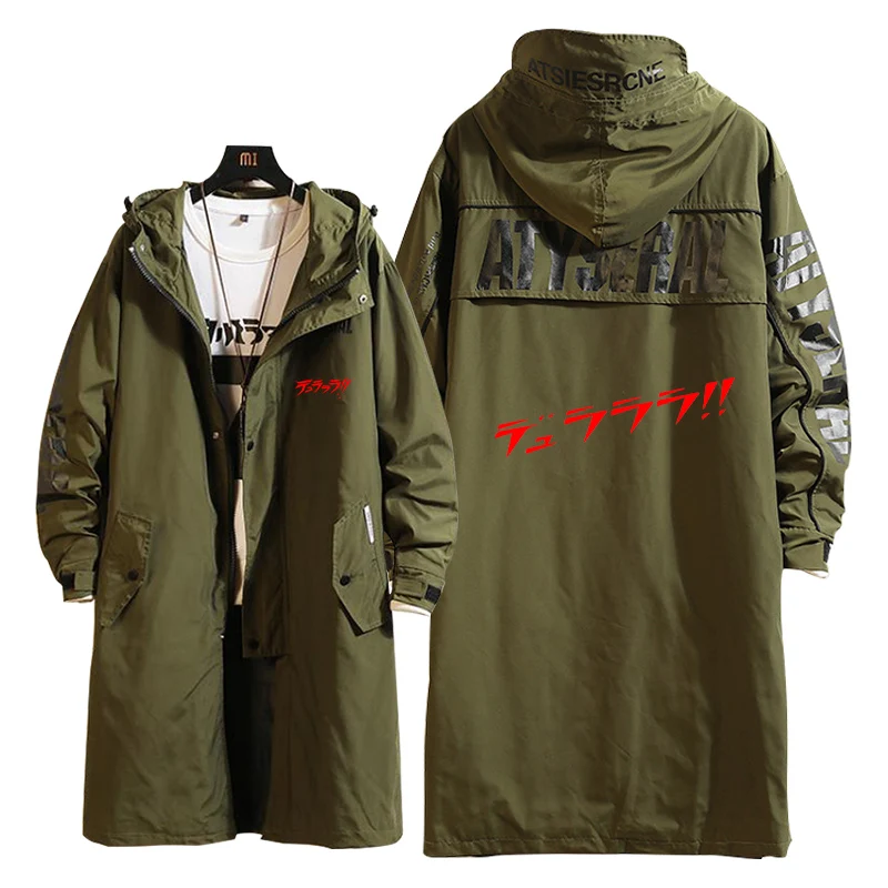 

DRRR Cosplay Wind Long Coat Noctilucent Costume Casual Jacket Print UNISEX Overcoat Zipper Hooded Hot Sale Hoodie Windbreaker